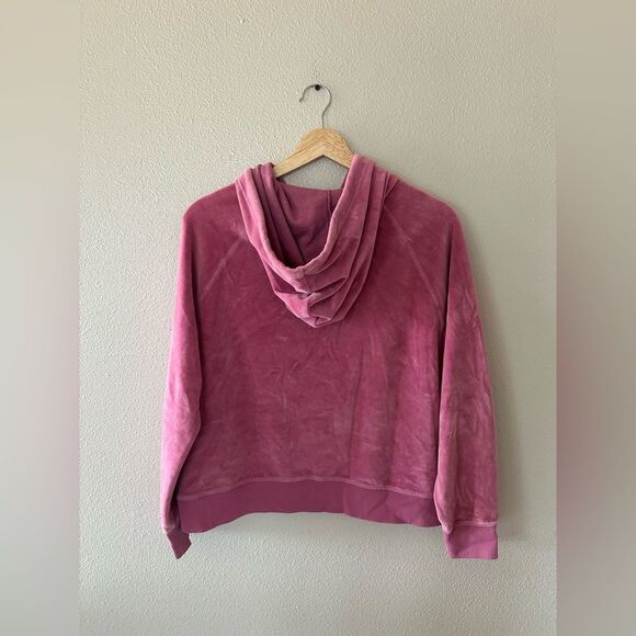 J Crew Pink Cozy Velour Sweatshirt Hoodie Size S - Picture 4 of 4
